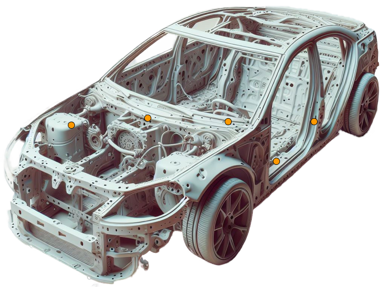 Схема розміщення VIN-коду в автомобілі
